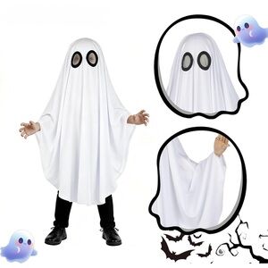 Small Kid Ghost Costume Spooky Halloween Cosplay